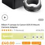 K&F Concept Lens adapter Nikon F to Canon eos R Image 3