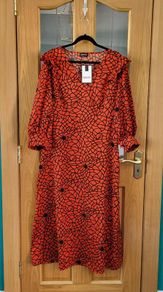 CurveWow red & black midi dress, Size 16, BNWT