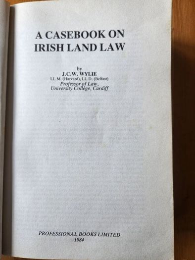 A Casebook On Irish Land Law. J. C. W.wylie. 1984 Very Large Volume Paperback In Good Condition.  See Photos For Same.