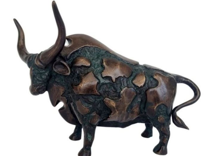 Large Abstract Bull (35cm)  - Patinated Bronze