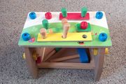 Wooden toy workbench