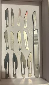13 Stainless Steel Scalpel Blades with Handle Repair Tool Set replaceable knives Wood Carving Knifes Tools Woodworking Cutter Hand Tool Set Sculptural