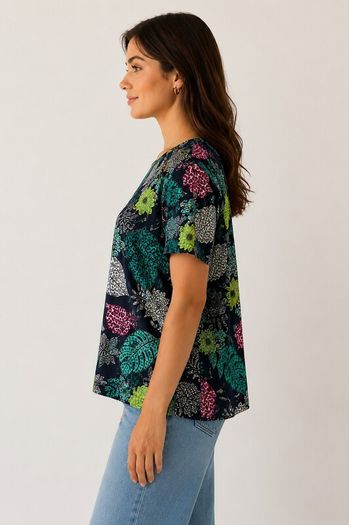 Women's Floral Print Top  Relaxed Fit