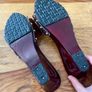 Handmade Vietnamese wooden wedge shoes size 6 Image 2