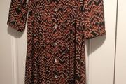 Dress button front elasticated waist at back size m/L suit size 14