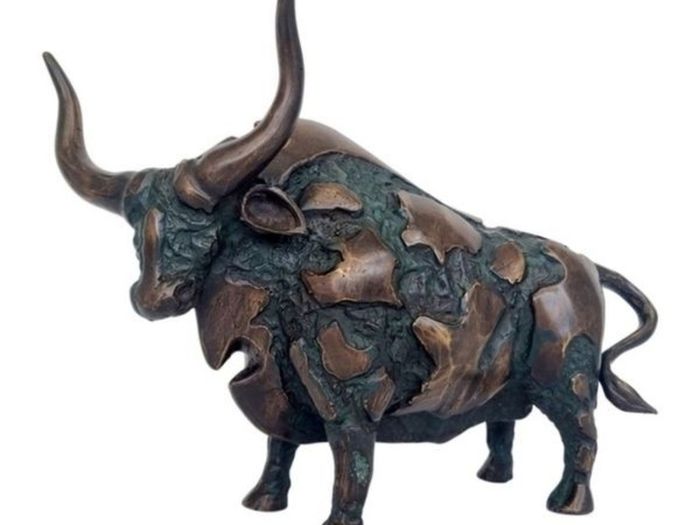 Large Abstract Bull (35cm)  - Patinated Bronze