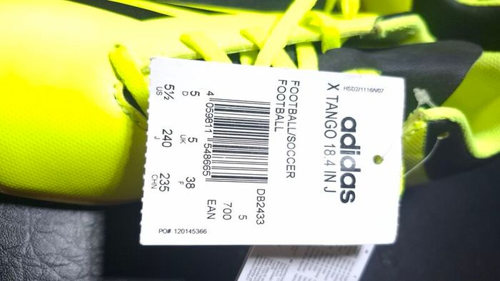 Adidas X Tango 18.4 J Youth Kids Soccer Cleats Size 5 Solar Yellow/Black DB2433
