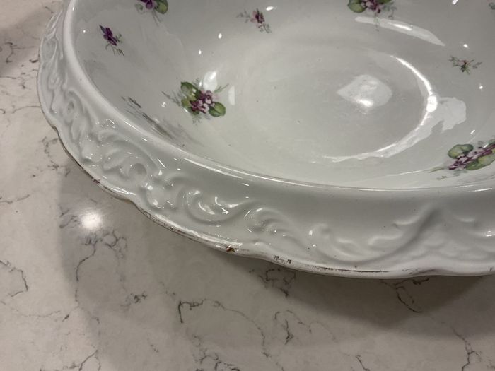 Empire Ware Antique Serving Bowl Lilac Print
