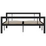 Bed Frame Black and White Metal 160x200 cm Image 3