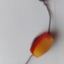 Yellow and Red Beaded Cord Necklace 16 Inch Image 2