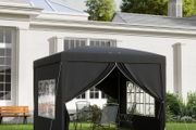 3 x 3(m) Pop Up Gazebo, Water and UV Resistant Party Tent Camping Canopy Marquee with Carry Bag, Black