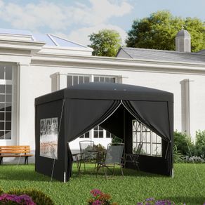 3 x 3(m) Pop Up Gazebo, Water and UV Resistant Party Tent Camping Canopy Marquee with Carry Bag, Black