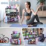 Dumbbell Rack Stand, Multifunctional Weight Rack for Dumbbells, Yoga Mat, Fascia Roller, Kettlebell and Yoga Block, Powder-Coated Steel Dumbbell Stand with Wheels and Hooks Image 4