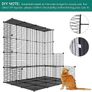 2-Tier DIY Cat Enclosure - Indoor Playpen With Metal Wire Dense, Pet Cage for 1-2 Cats, Ferrets, Rabbits, Small Animals - Black, 71x71x71cm Image 4