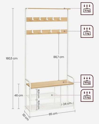 Coat Rack with Bench