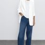 Zara ecru blazer with rolled- up sleeves. Image 5