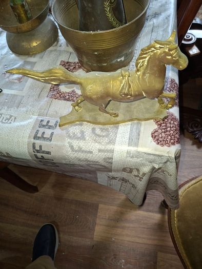 Large Old Brass Horse Ornament, Postage Available or Collection