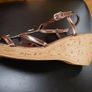 Ladies Sherbert sandals.Size 8.Wedged.Bronze Image 6