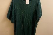 NEW green sequinned blouse (approx size 22-24)