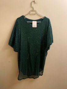 NEW green sequinned blouse (approx size 22-24)