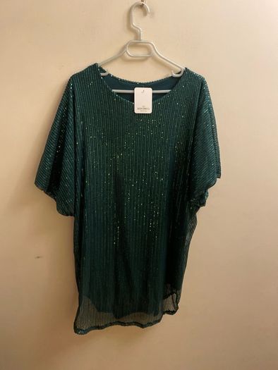 NEW green sequinned blouse (approx size 22-24)