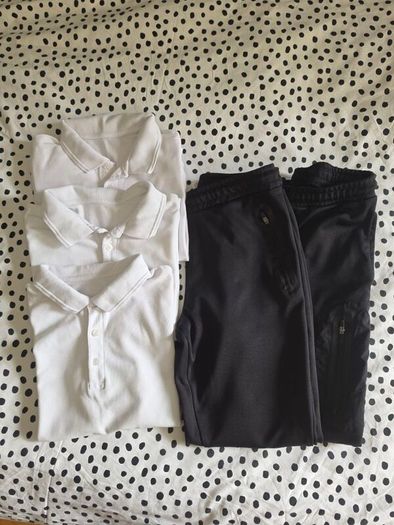 School polo t-shirts , tracksuit bottoms