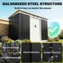 Metal Garden Storage Shed 9' x 4' with Sliding Door Spacious Layout for Backyard, Lawn Dark Gray Image 5