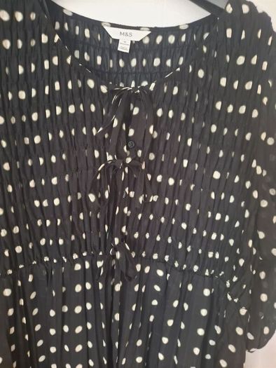 Marks & Spencer Printed Tie Front Midaxi Shirred Dress size UK 18