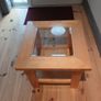 2 oak side tables with glass top Image 2