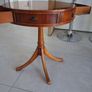 Vintage Circular Drum 2 Drawer End Side Lamp Table Image 4