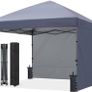 3x3M Pop up Gazebo With Two Side Panels Upgraded Roller Bag, 4 Weight Bags, Stakes and Ropes (Grey) Image 7