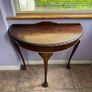 Vintage Mahogany Demi Lune Console Table Claw Foot Hall Table Image 5