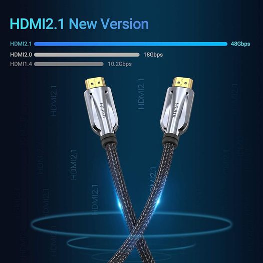 VENTION 3M Premium HDMI 2.1 UHD/3D 8K (7680x4320@60Hz) 48Gbps Luxury Model (Zinc Alloy/Cotton Braided/Gold Plated) Cable (Brand New/Warranty)