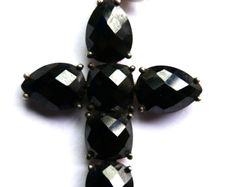 THOMAS SABO Sterling Silver Black Onyx Cross Charm Pendant