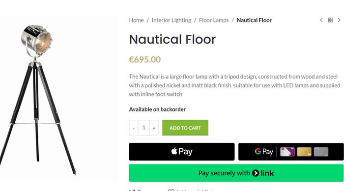 The Nautical is a large floor lamp with a tripod design