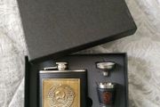 Soviet Hip Flask with metal shot glasses