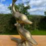 Vintage Brass Dolphin Sculpture Image 4