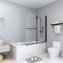 Folding Shower Enclosure 2 Panels ESG 120x140 cm Black Image 7