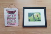 Limited edition signed print "Spring Buds"  &amp; Bathroom metal sign