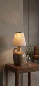 mid century terracotta lamp