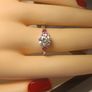 Moissanite Solitaire Ring with Natural Ruby Accents Image 3