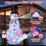8ft Christmas Inflatable Snowman with Two Penguins, Image 6