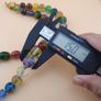 Vintage Murano Inspired MultiColor Skunk & Aventurine Glass beads Necklace Image 10