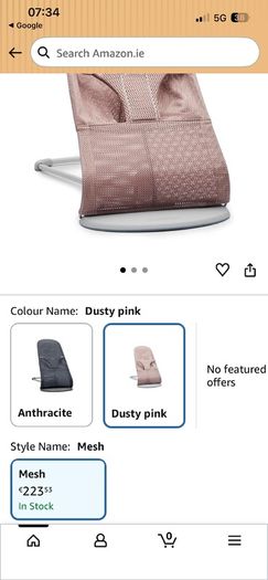 babybjorn bounce bliss mesh - dusty pink