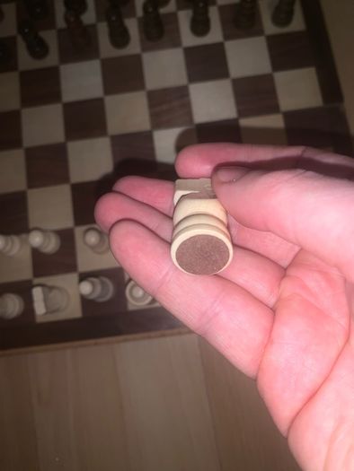 Wooden foldable chess set w checker pieces