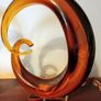 Pair of Mid - Century Murano Amber Glass Love Knot Sculpture. Image 2