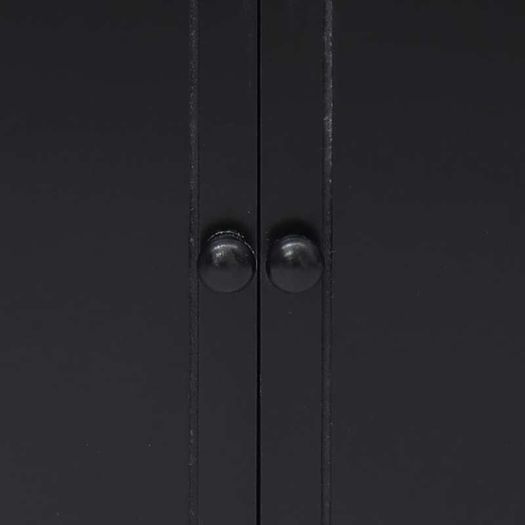 Side Cabinet Black 60x30x75 cm Paulownia Wood