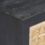 Hand Carved TV Cabinet Grey 120x30x40 cm Solid Mango Wood Image 2