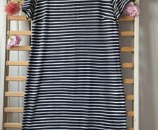 dress street one navy & white striped dress size 38(12)
