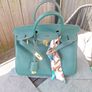 Moss Green genuine leather handbag ( Not a Birkin) Image 7